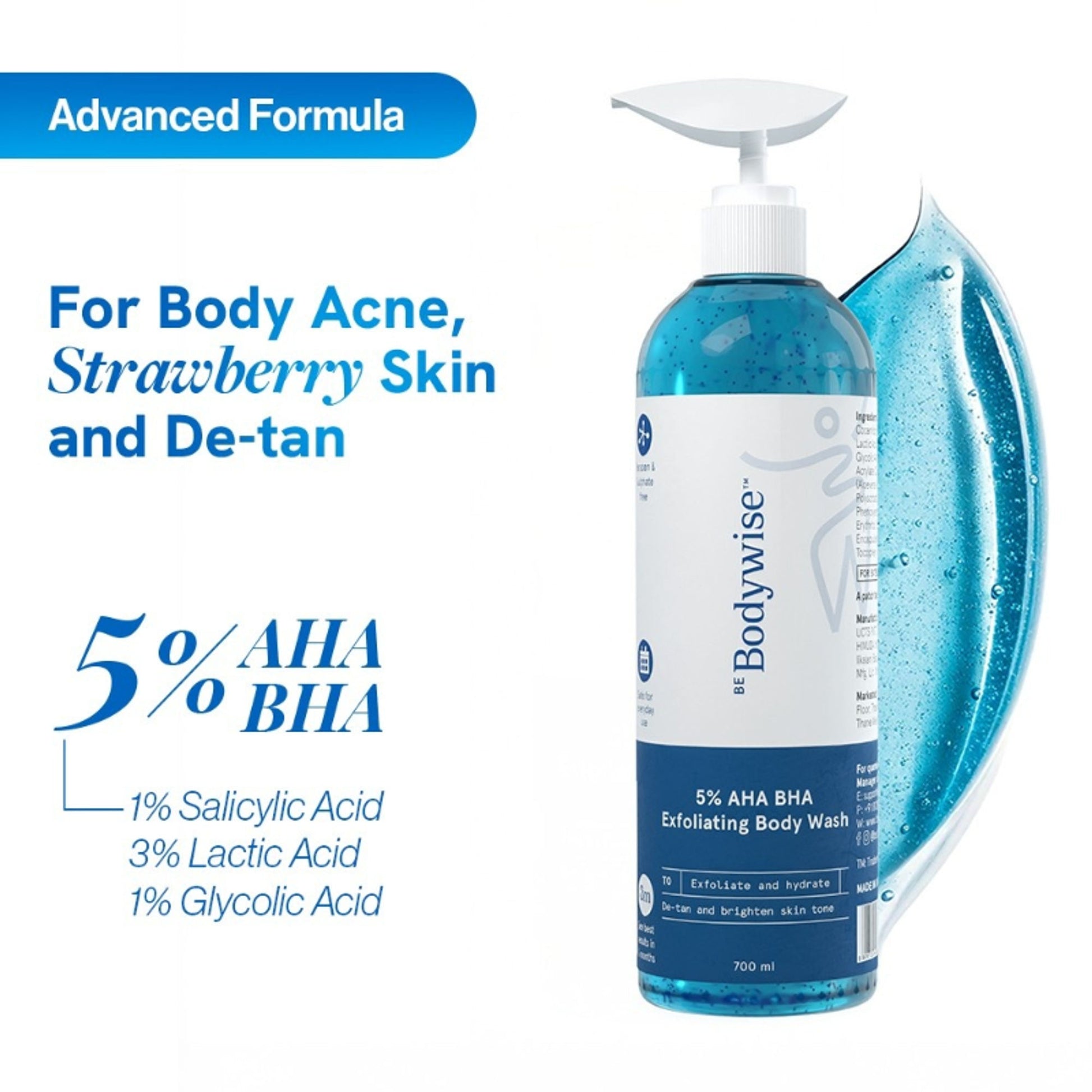 Be Bodywise 5% AHA BHA Exfoliating Body Wash - 700ml