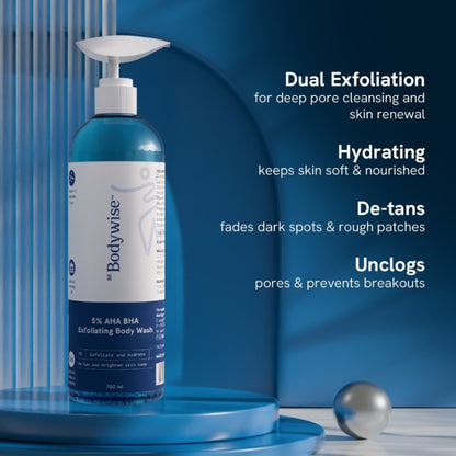 BeBodywise 5% AHA BHA Exfoliating Body Wash - Dista