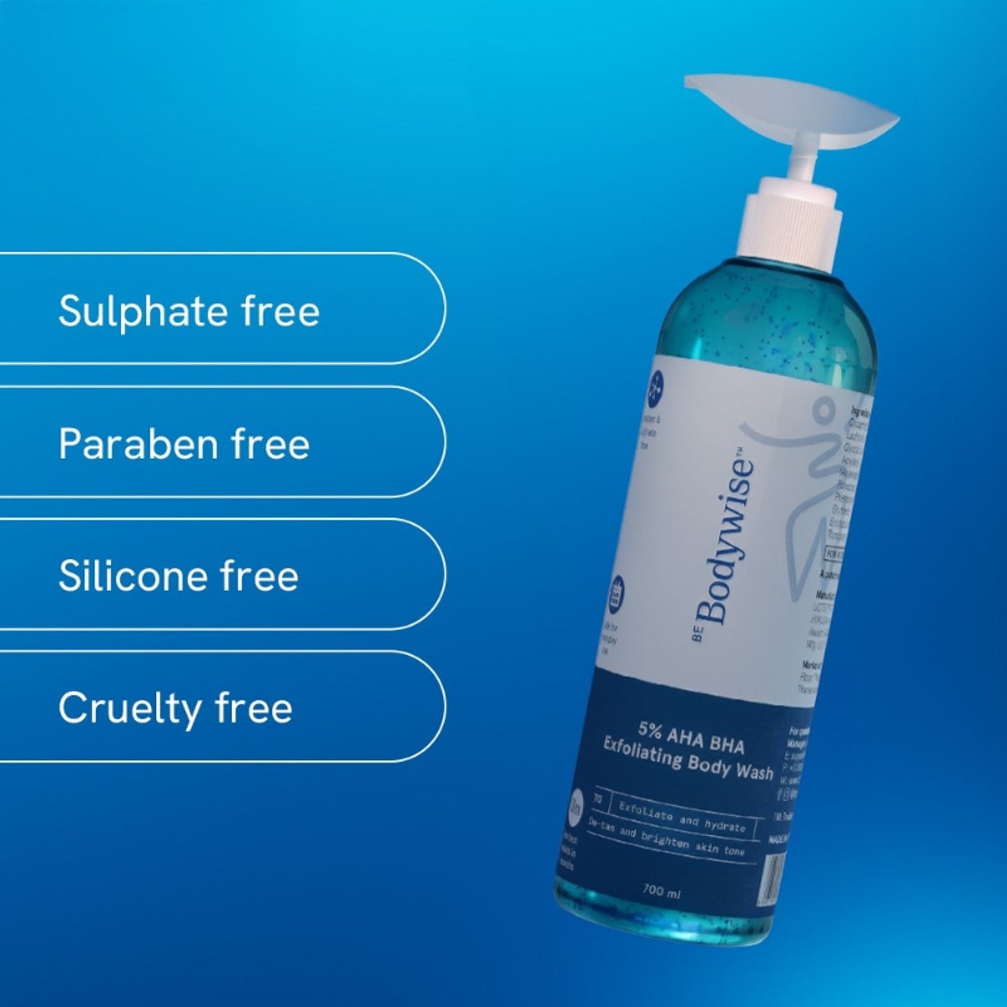 BeBodywise 5% AHA BHA Exfoliating Body Wash - Dista