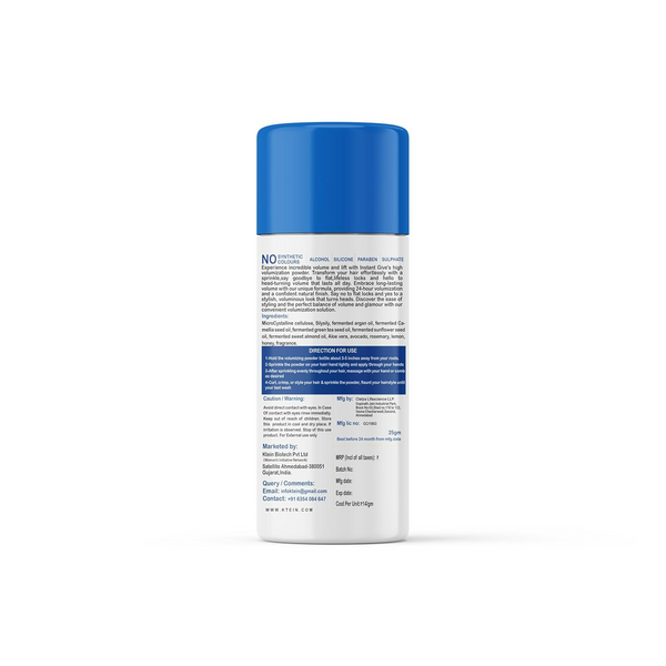 Ktein Natural 100% Plant Based Volumizing &Texturing Hair Detox Dry Shampoo Powder - Distacart