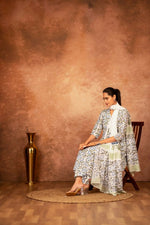 Thumbnail for Joban Fashion Blue Hand Block Printed Cotton Suit Set - Distacart