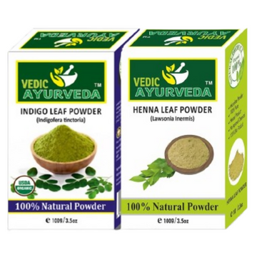 VedicAyurveda Indigo Powder and Henna Powder - Dista
