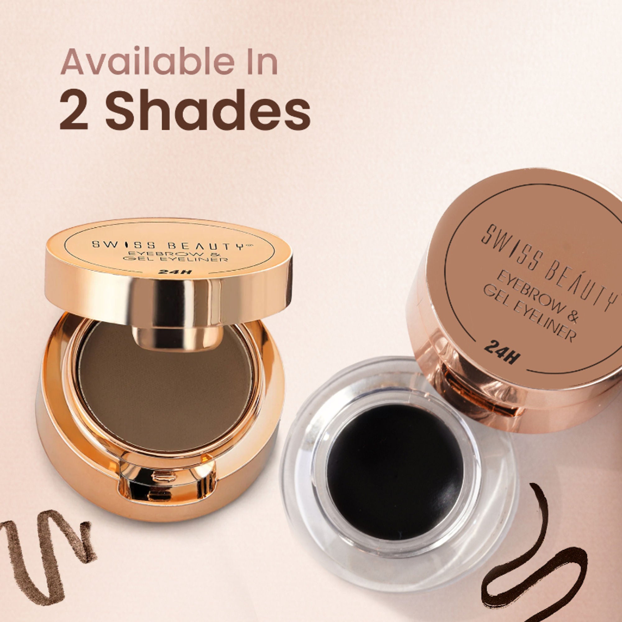 Swiss Beauty 3 In 1 Eyeliner, Eyebrow Filler and Kajal , 24-Hour Stay ,Waterproof - 01 Black - Distacart