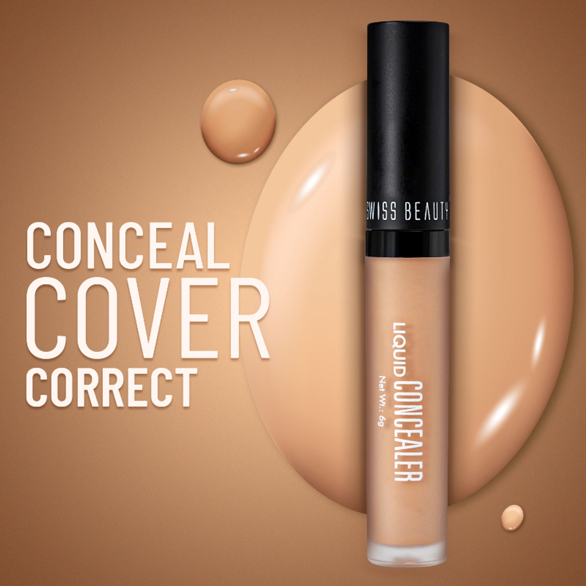 Swiss beauty Full Coverage Liquid Concealer With Jojoba Oil - 10 Porcelain - Distacart