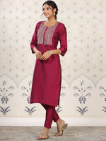 Thumbnail for Ode by House of Pataudi Women Floral Printed Thread Work Kurta - Distacart