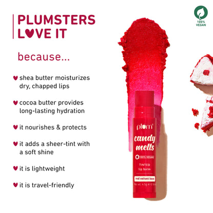 Plum Candy Melts Tinted Lip Balm - Red Velvet Love - Distacart