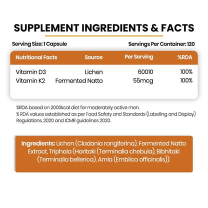 Himalayan Organics Vlado’s Plant Based 600iU Supplement Vitamin D3 + K2 - Distacart