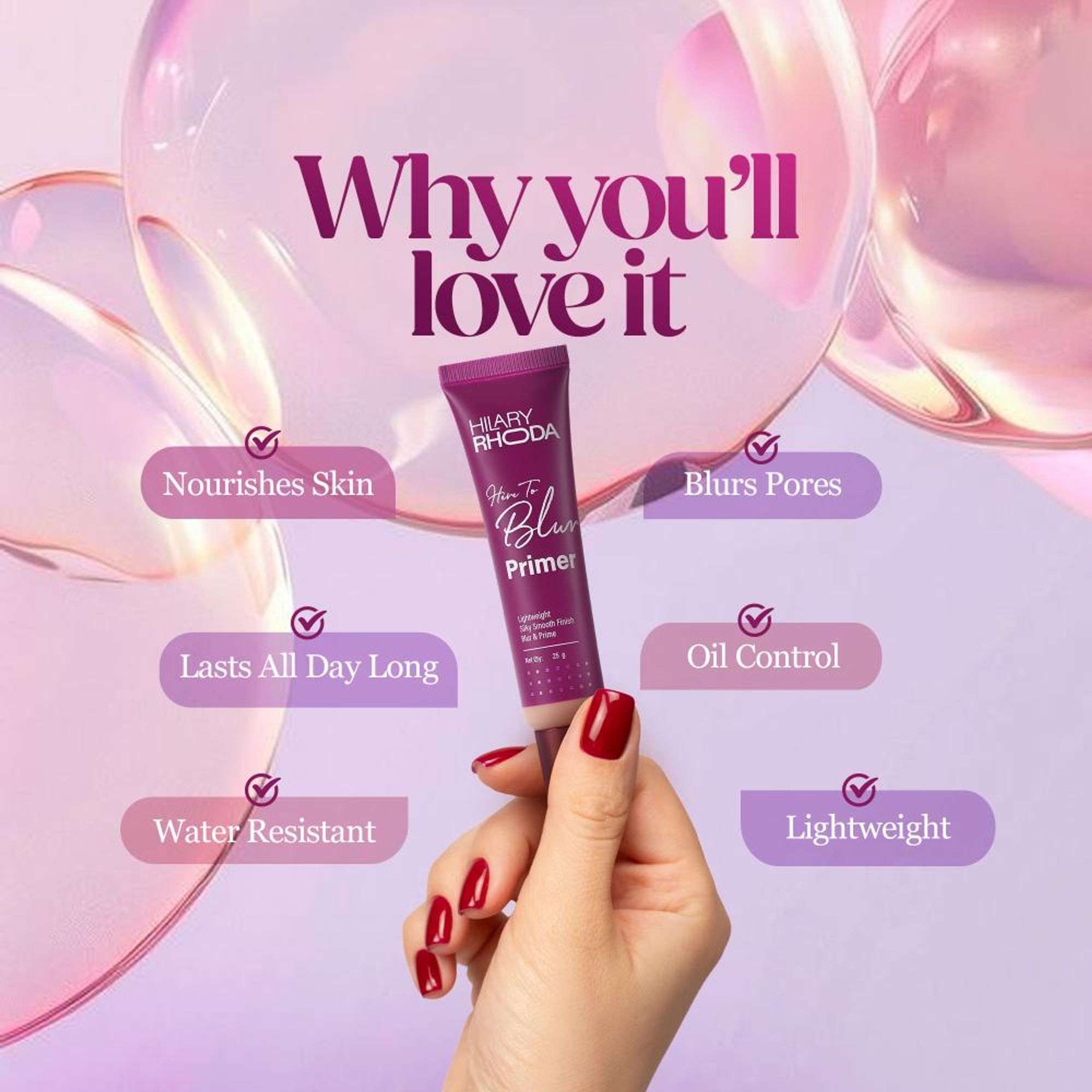 Hilary Rhoda Here To Blur Matte Primer - Distacart