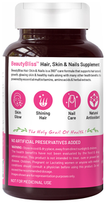 Thumbnail for bliss welness hair skin nails veg tablet
