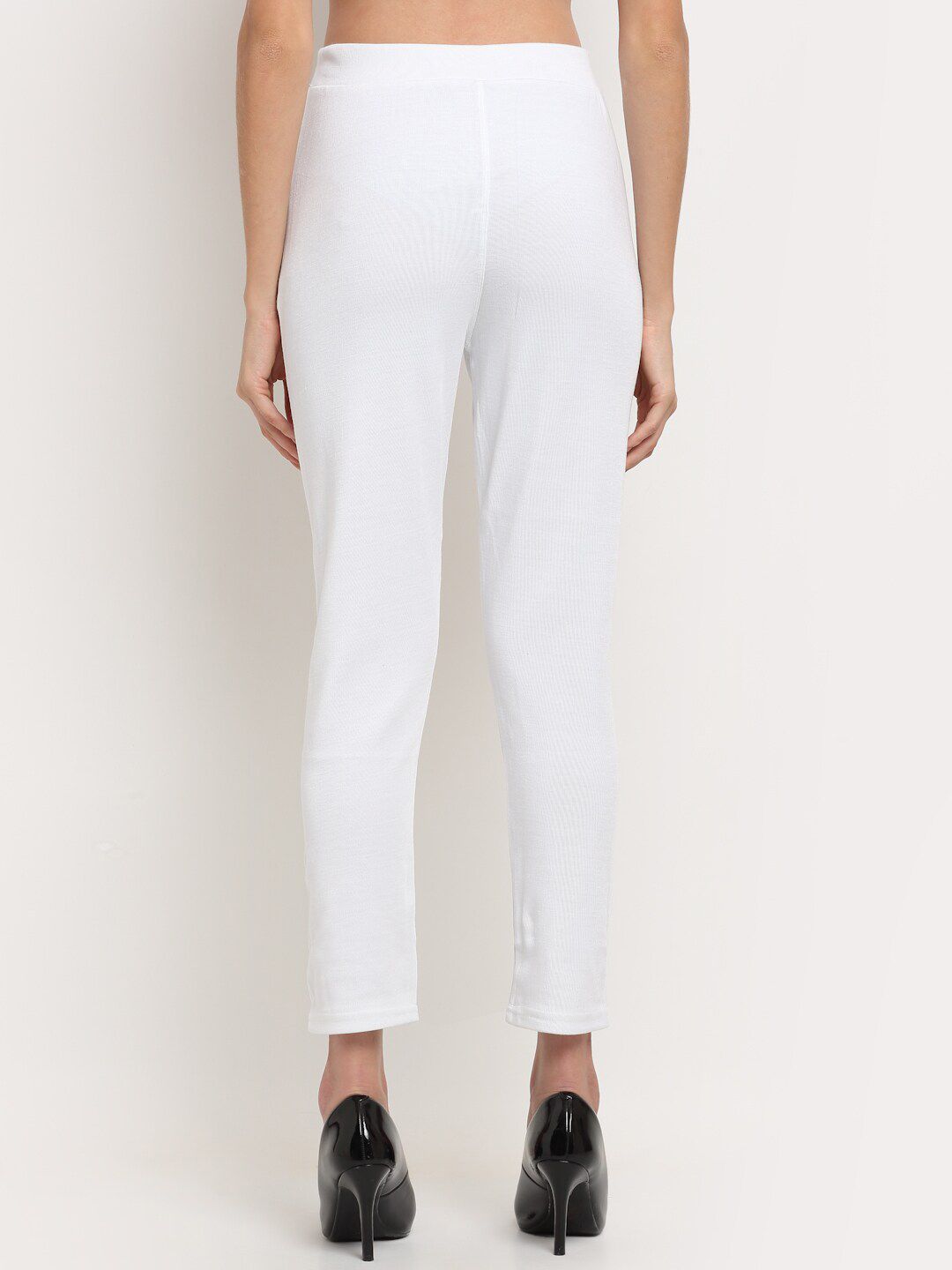 TAG 7 Women White Solid Ankle Length Leggings Pants - Distacart