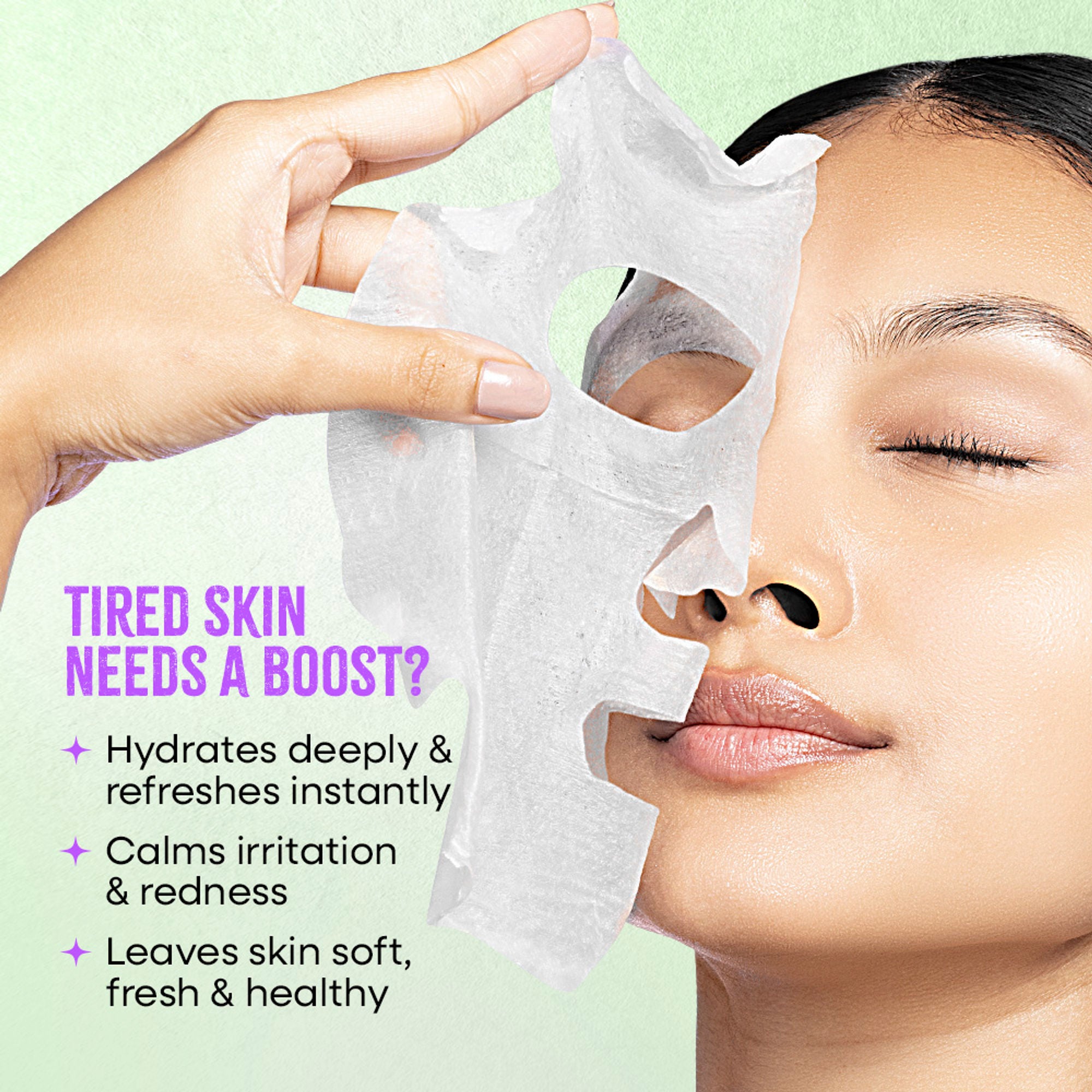 Nykaa Green Tea + Aloe Vera Sheet Mask For Hydrated Skin - Formulated in Korea - For All Skin Types - Green Tea + Aloe Vera - Distacart