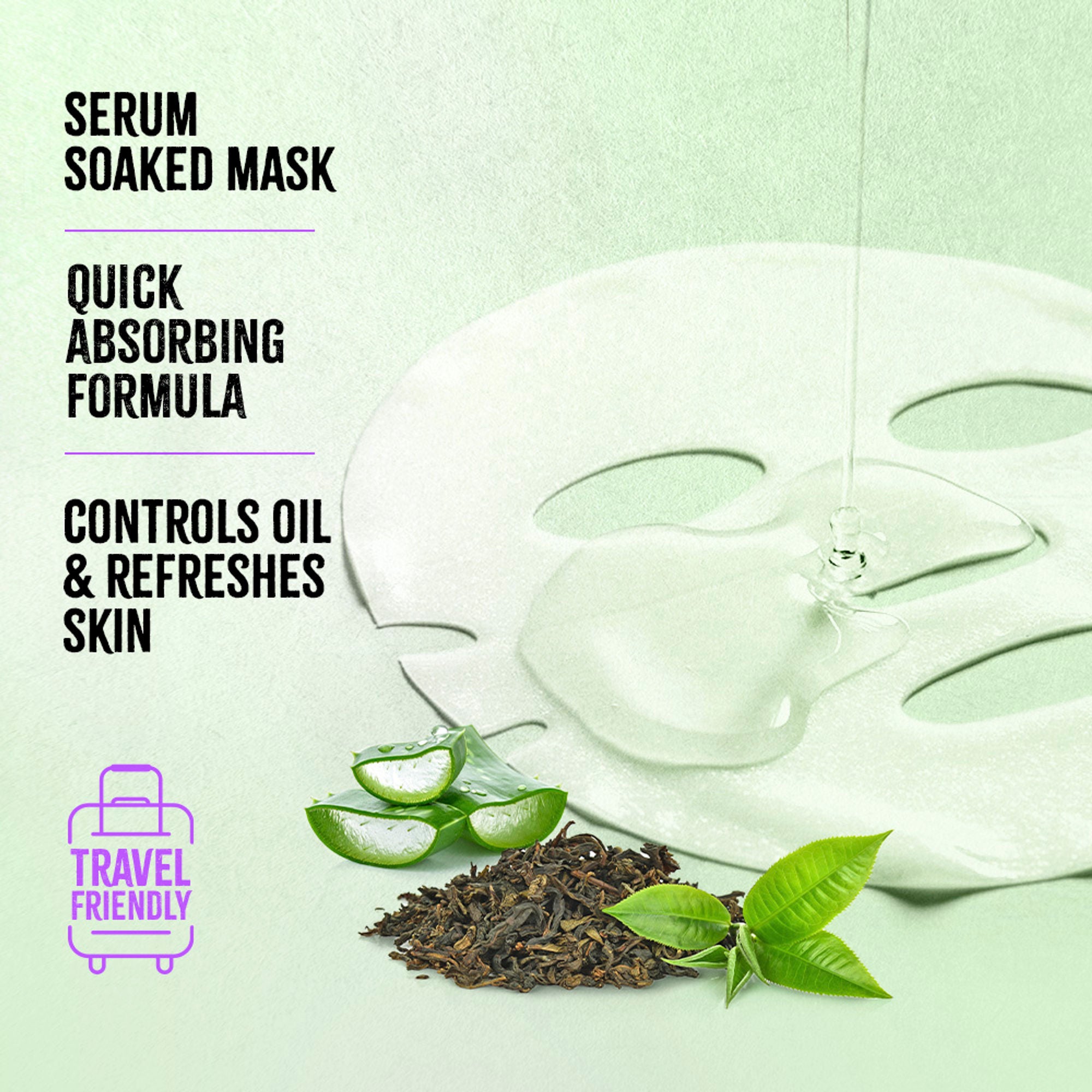 Nykaa Green Tea + Aloe Vera Sheet Mask For Hydrated Skin - Formulated in Korea - For All Skin Types - Green Tea + Aloe Vera - Distacart