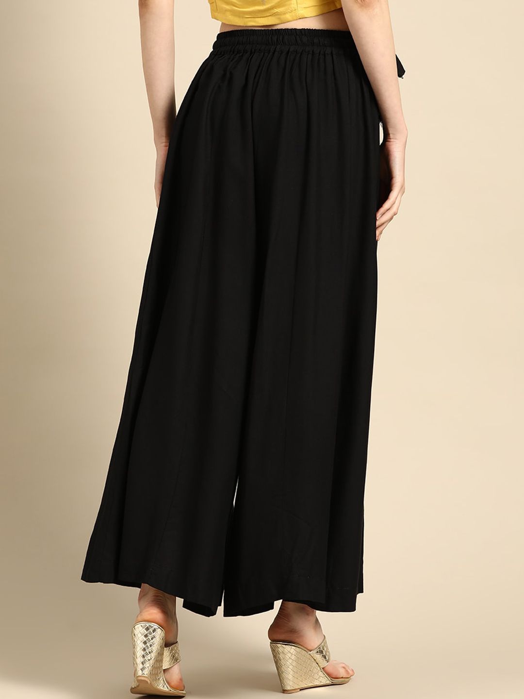 TAG 7 Women Pack of 2 Solid Flared Palazzos