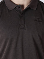 Thumbnail for Alcis Men Brown Solid Polo Collar T-shirt - Distacart