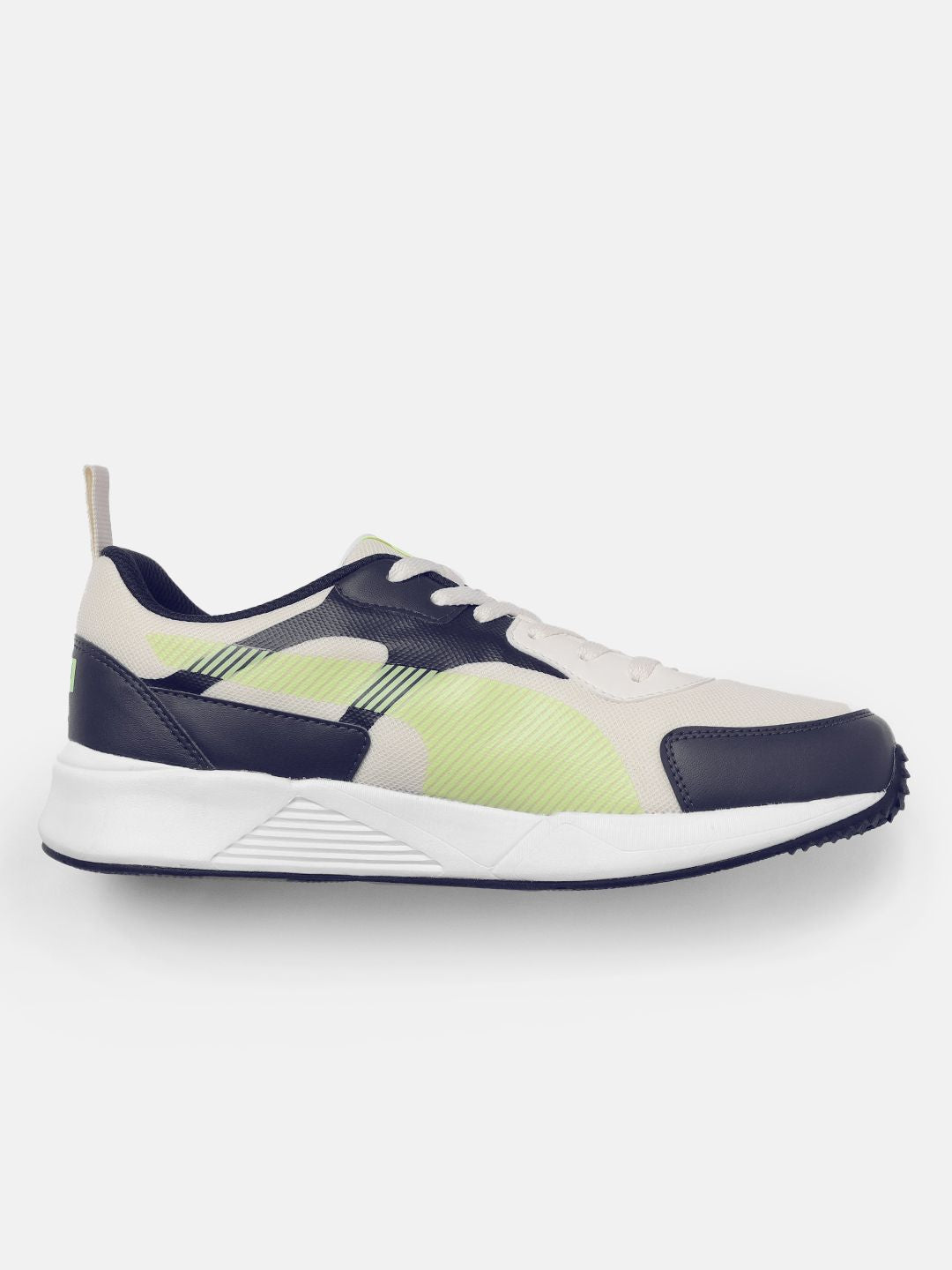 Puma Men White & Navy Blue C-Block Sneakers