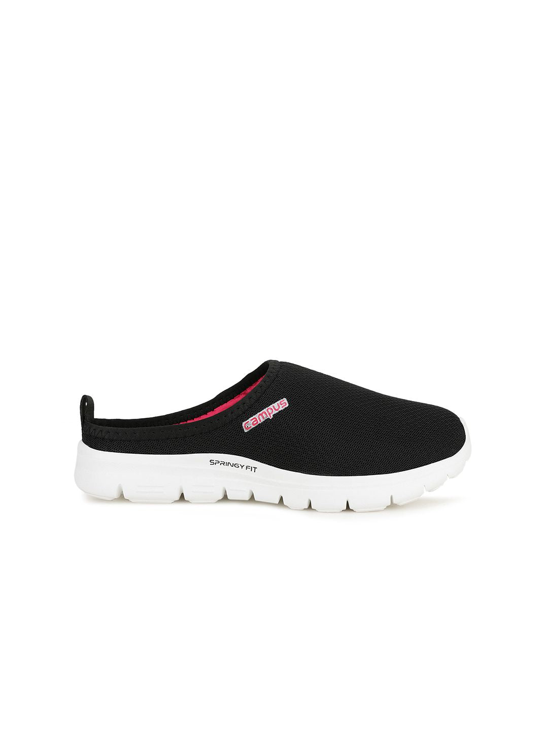 Campus Women Black Mesh Walking Shoes