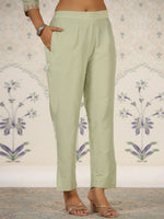 Thumbnail for Ode by House of Pataudi Ethnic Motifs Embroidered Regular Kurta with Trousers & Dupatta - Distacart