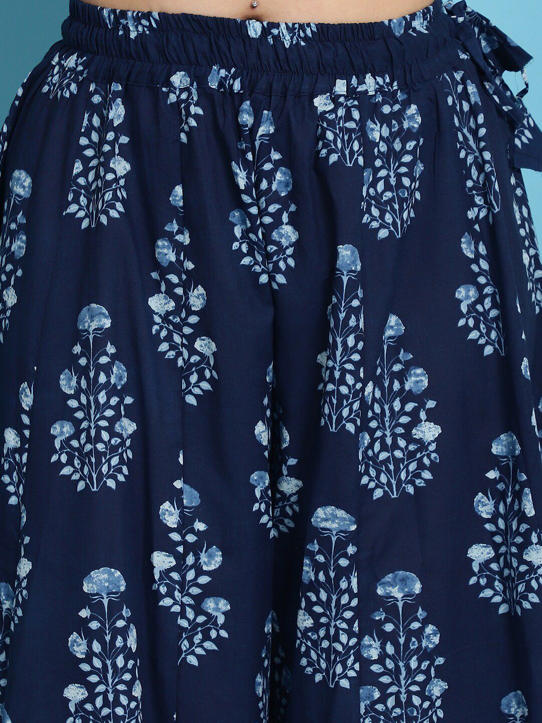 TAG 7 Plus Size Ethnic Motifs Block Printed Pure Cotton Flared Ethnic Palazzo - Distacart