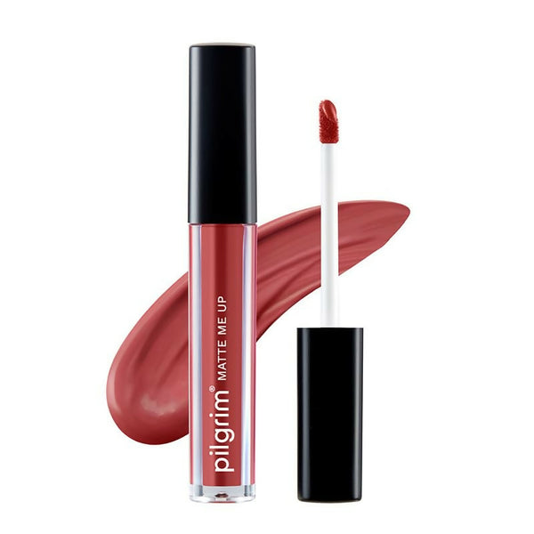 Pilgrim Liquid Matte Lipstick with Hyaluronic Acid - Saucy Coral - Distacart