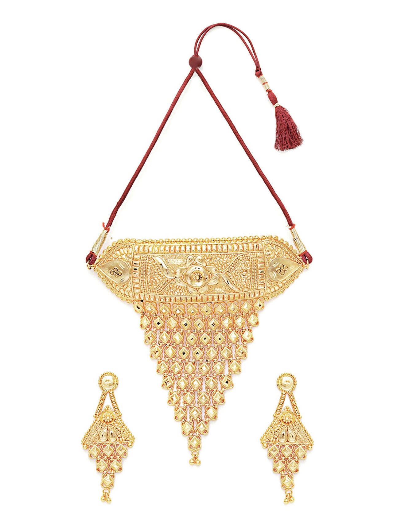 Gold plating jewellery set (Gold) - Ruby Raang - Distacart