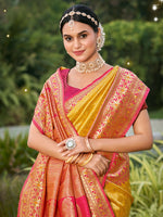 Thumbnail for Astita Banarasi Silk Yellow Saree