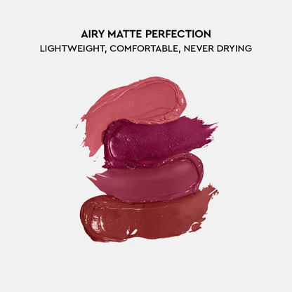 Kiro Four Play Non-Stop Airy Matte Liquid Lip Stack – Elite Berry Quad - Dista