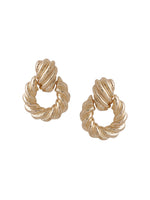 Thumbnail for NVR Women Gold Toned Circular Drop Earrings - Distacart