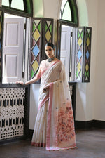 Thumbnail for Vishnu Weaves Women's Maroon Muga Cotton Saree with Blouse - Distacart