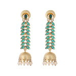 Thumbnail for Nuyug 22K Gold Plated Green Fern Earrings
