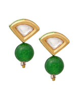 Thumbnail for Ruby Raang Green Aventurine Kundan Studs