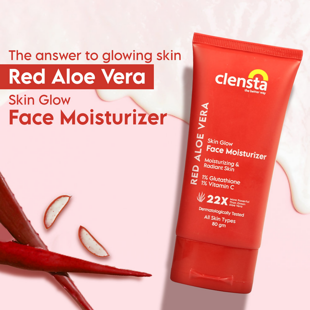 Clensta Red Aloe Vera Skin Glow Face Moisturizer - Distacart