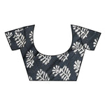 Thumbnail for Very Much Indian Handblock Printed Cotton Saree With Natural Dyes - Black White - Distacart