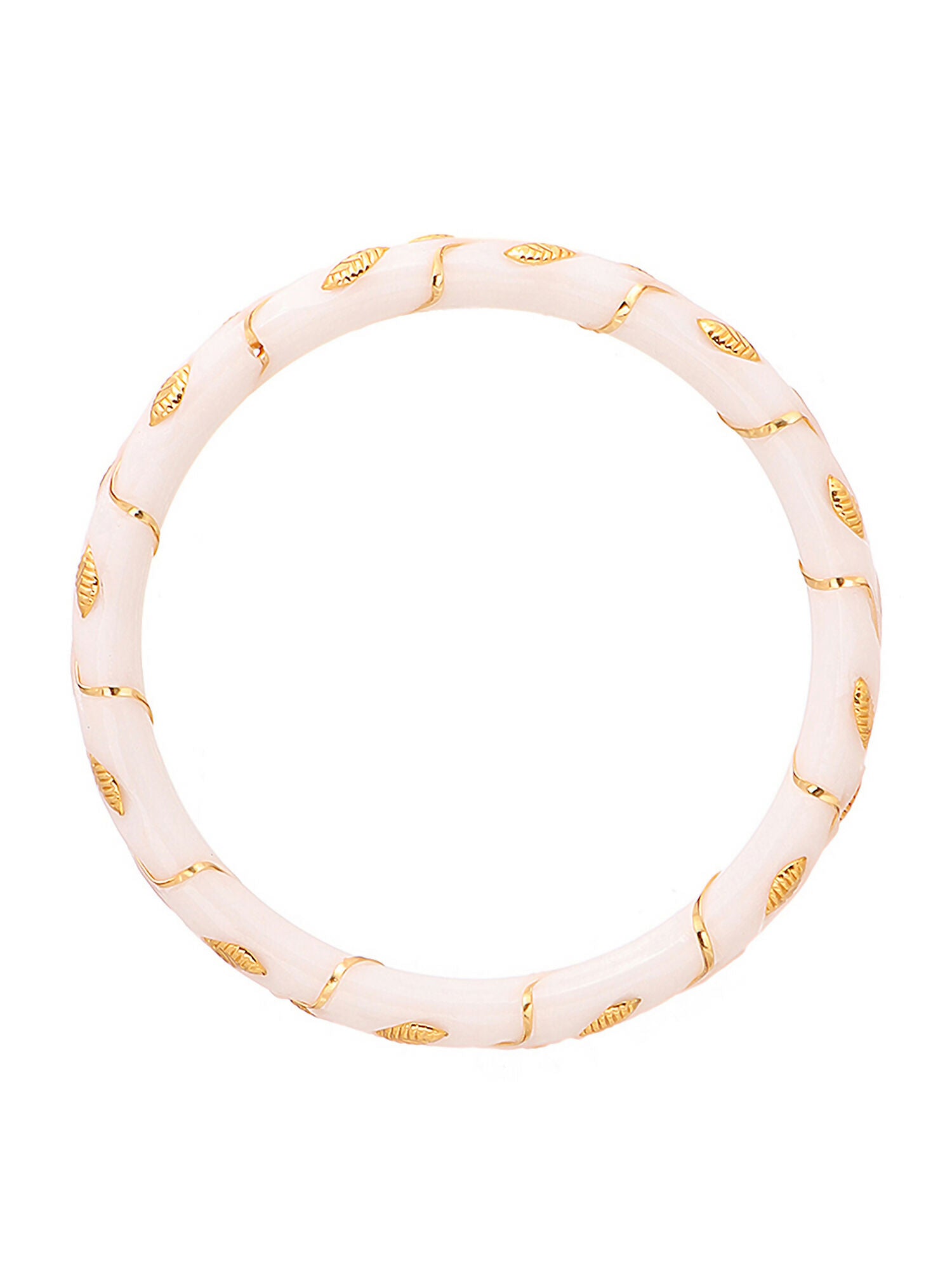 Ruby Raang White Traditional Bangle