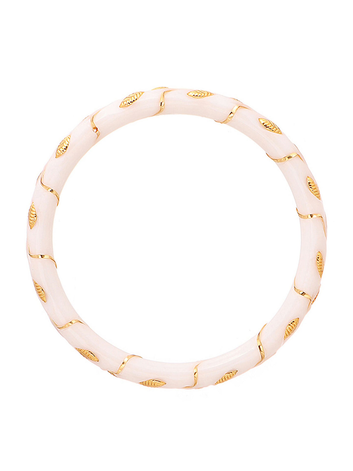 Ruby Raang White Traditional Bangle - Dista