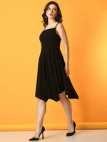 Thumbnail for Myshka Women's Black Solid Party Dress - Distacart