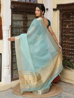 Thumbnail for Astita Sky Blue Cotton Saree