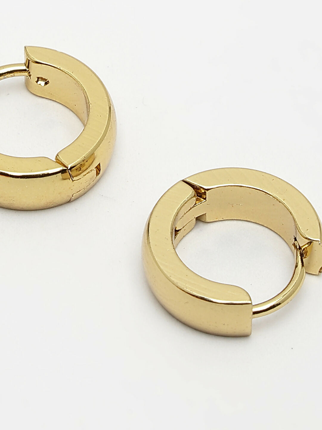 NVR Men's Gold-Plated Stainless Steel Hoop Earrings - Distacart