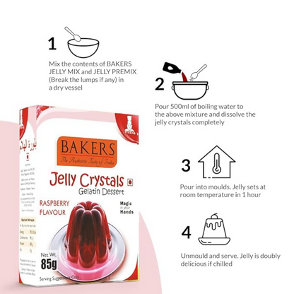 BAKERS Jelly Crystals (Gelatin Dessert) - Raspberry - Dista