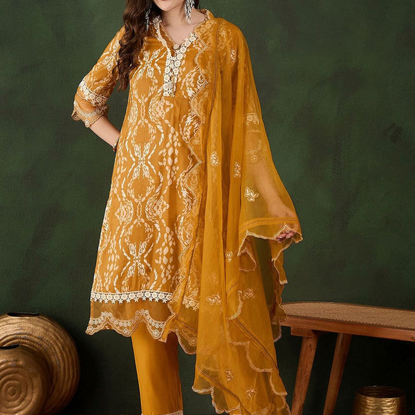 Sangria Embroidered Kurta & Trouser With Dupatta - Distacart