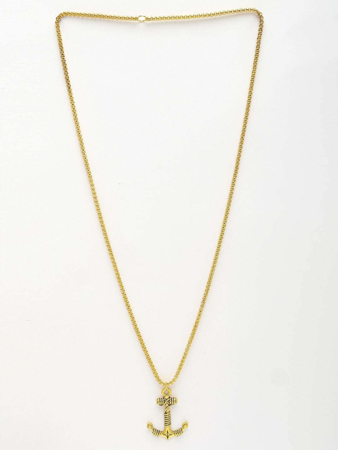 NVR Men's Gold-Plated Stainless Steel Pendant with Chain - Distacart