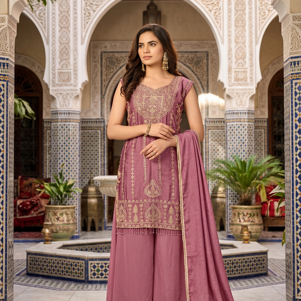 Teeya Creation Womens New Trendy Stylish Heavy Embroiedery With Beads Work Kurta Set - Dista