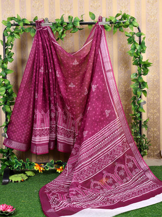 Astita Cotton Magenta Saree