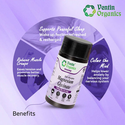 Ventin Organics Magjaz Magnesium Glycinate Tablets - Distacart