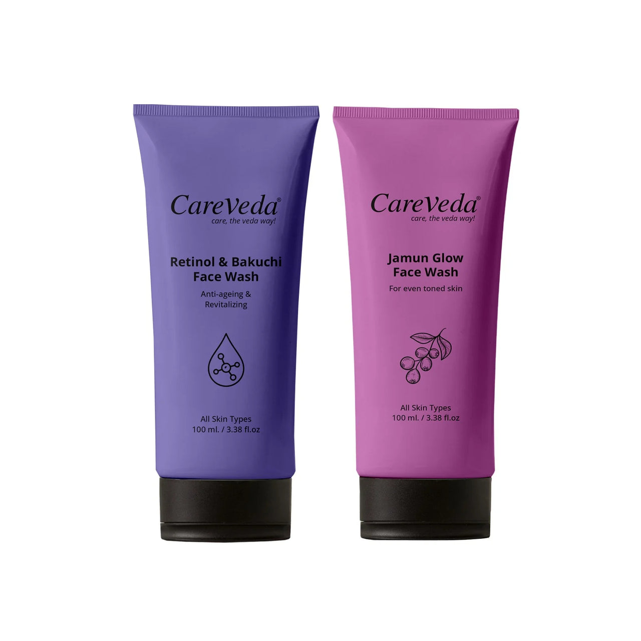 CareVeda Radiance Duo – Jamun Glow, Retinol & Bakuchi Face Wash (Set of 2) - Dista