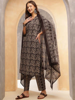 Thumbnail for Anouk Women Ethnic Motifs Printed Regular Pure Cotton Kurta with Trousers & With Dupatta