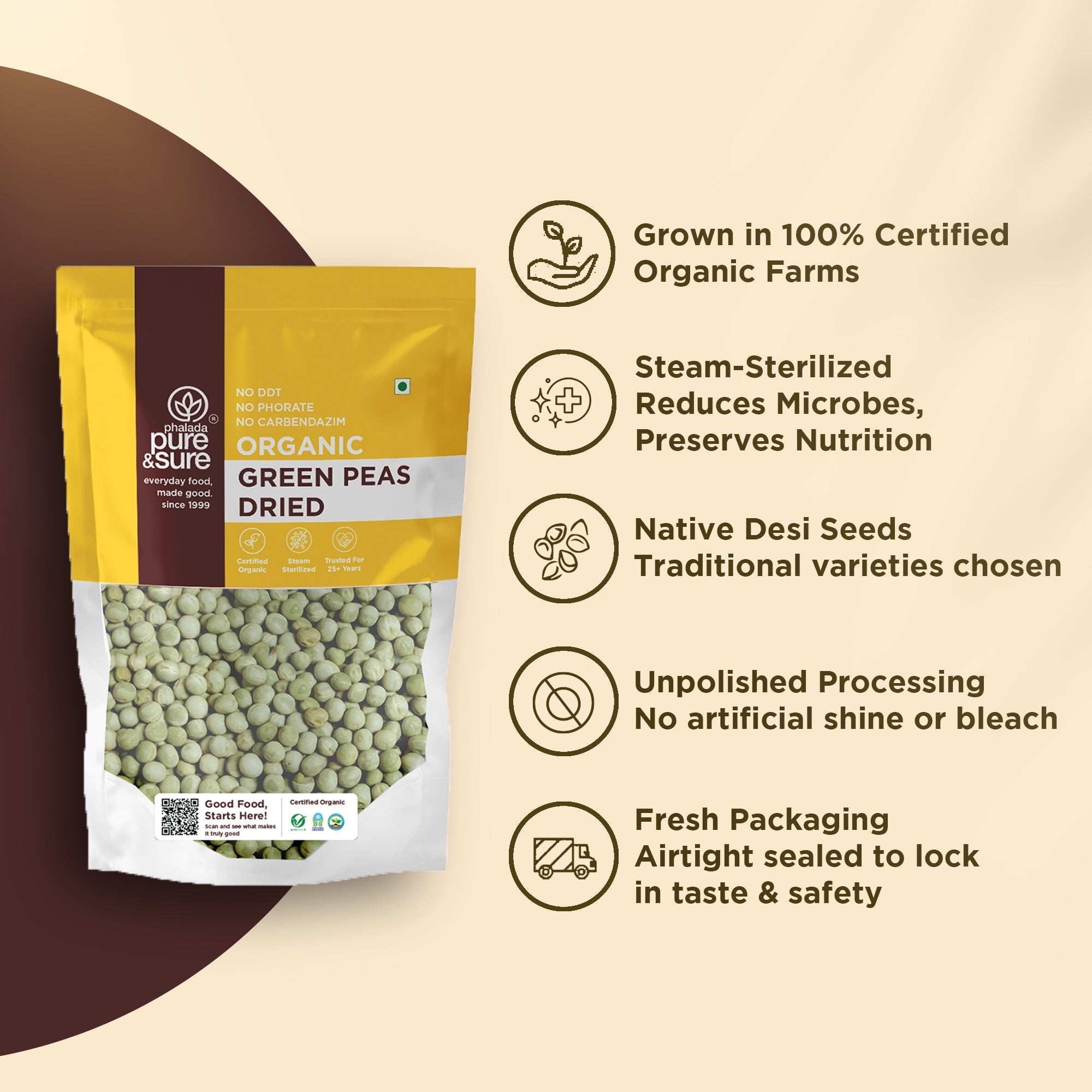 Pure & Sure Organic Green Peas Dried