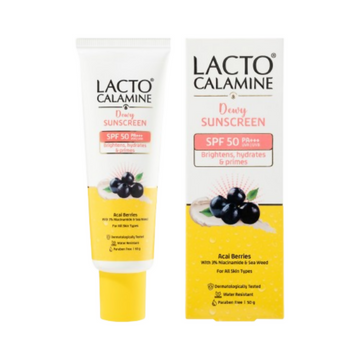 Lacto Calamine Dewy Sunscreen+Primer SPF 50 PFA +++ UVA & UVB Protection - Distacart