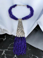 Thumbnail for Inhanns Day-To-Dinner Tie Shaped Oxidized Black Metal Multi-Layered Long Only Necklace - Dark Prule Necklace - Distacart