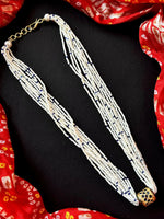 Thumbnail for Joban Fashion Women Blue Meenakari Pendant Multi Colour Beaded Mala Necklace - Distacart