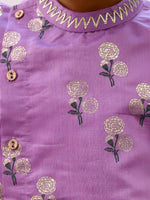 Thumbnail for Lil Drama Mishti Purple Kurta Pyjama Set For Boys